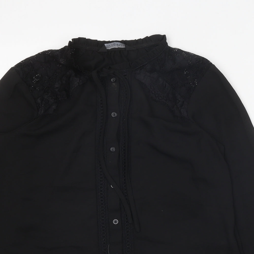 Womens UK Size 10 Dorothy Perkins Black Basic Button-Up