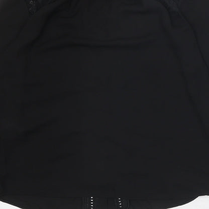Womens UK Size 10 Dorothy Perkins Black Basic Button-Up