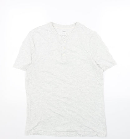 Marks and Spencer Mens Grey Cotton T-Shirt Size S Round Neck