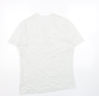 Marks and Spencer Mens Grey Cotton T-Shirt Size S Round Neck