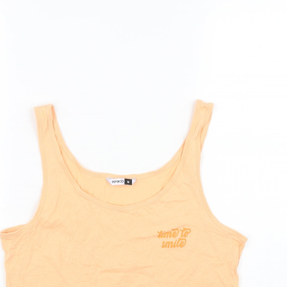 Womens UK Size M PEP&CO Orange Basic Tank