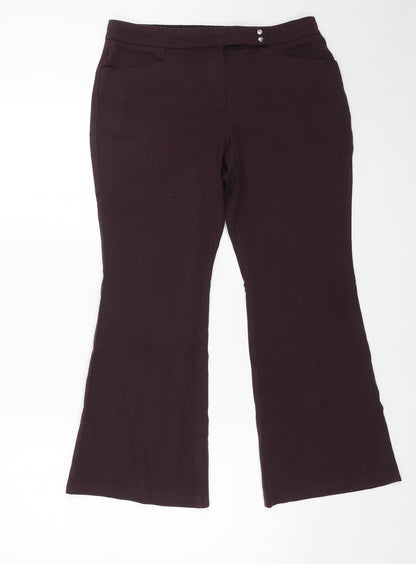 Womens UK Size 12 Marks and Spencer Regular Fit  Purple Trousers