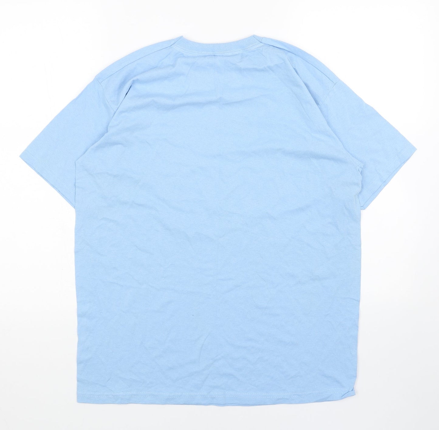 Fruit of the Loom Womens Blue Cotton Basic T-Shirt Size M Round Neck