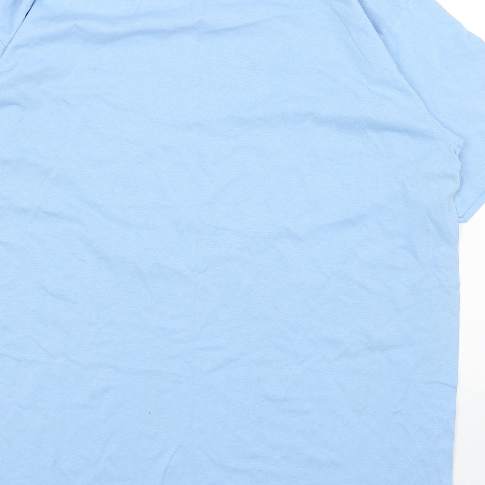 Fruit of the Loom Womens Blue Cotton Basic T-Shirt Size M Round Neck