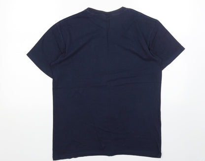 Womens UK Size M Gildan Blue Basic T-Shirt