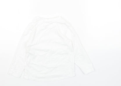 Studio Girls White Cotton Basic T-Shirt Size 3-4 Years Round Neck Pullover