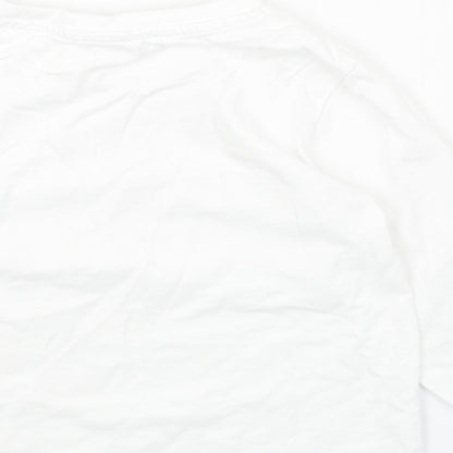 Studio Girls White Cotton Basic T-Shirt Size 3-4 Years Round Neck Pullover