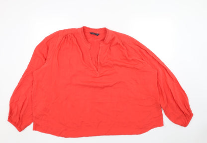 Womens UK Size 20 Marks and Spencer Red Basic Blouse