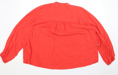 Womens UK Size 20 Marks and Spencer Red Basic Blouse