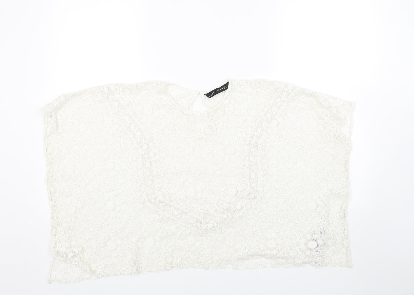 Womens UK Size M Zara White Cropped Tank