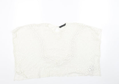 Womens UK Size M Zara White Cropped Tank