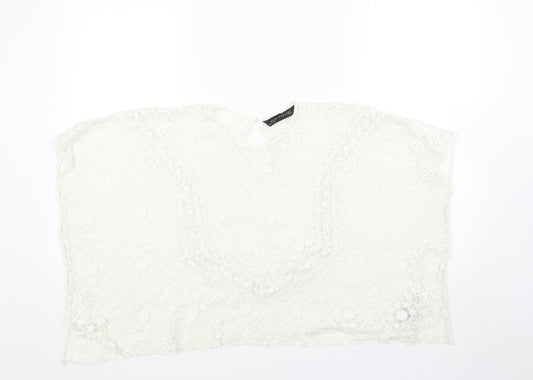 Womens UK Size M Zara White Cropped Tank
