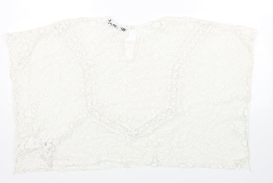 Womens UK Size M Zara White Cropped Tank