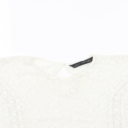 Womens UK Size M Zara White Cropped Tank