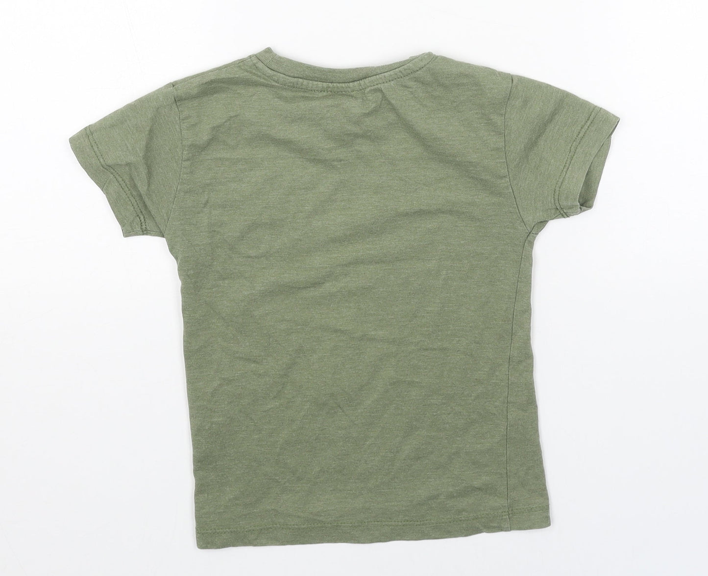 Leicester Football Club Boys Green Cotton Basic T-Shirt Size 4 Years Scoop Neck Pullover