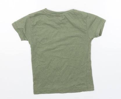 Leicester Football Club Boys Green Cotton Basic T-Shirt Size 4 Years Scoop Neck Pullover