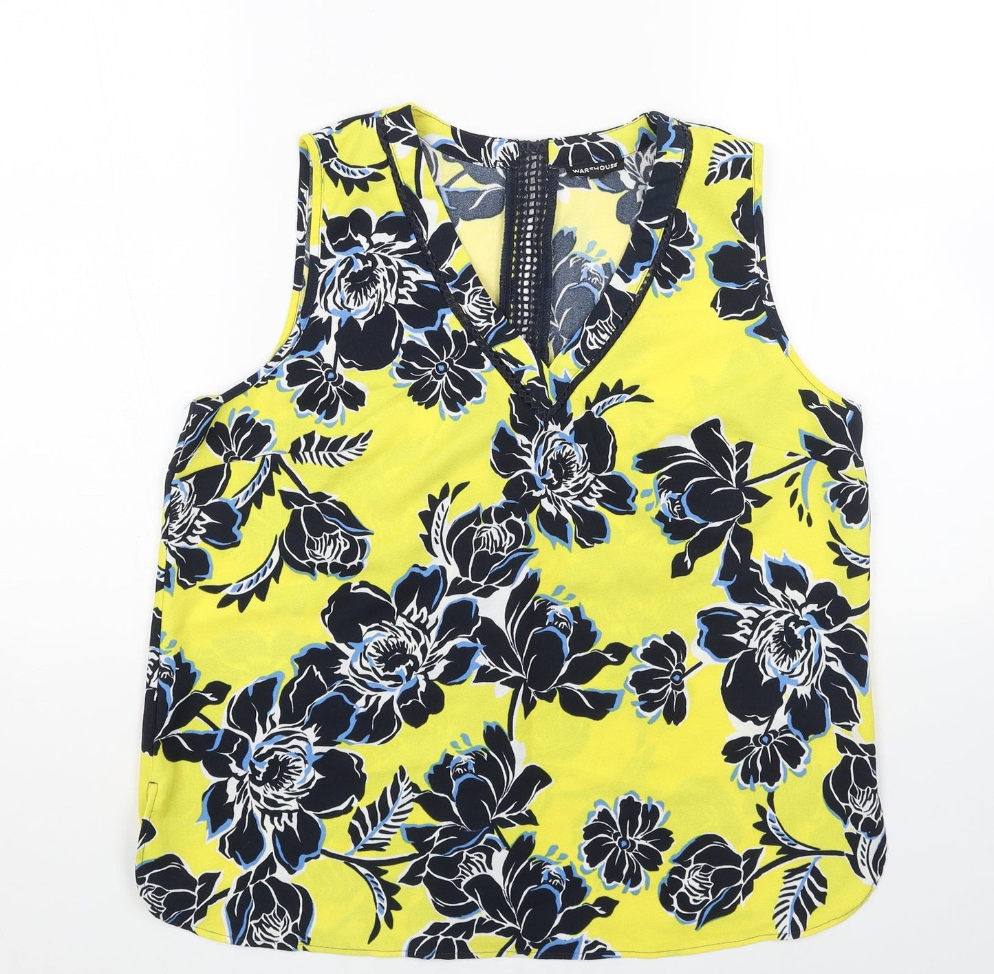 Womens UK Size 16 Warehouse Yellow Basic Blouse