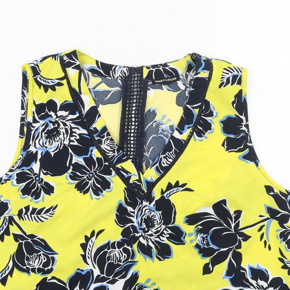 Womens UK Size 16 Warehouse Yellow Basic Blouse