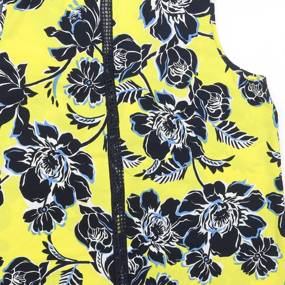 Womens UK Size 16 Warehouse Yellow Basic Blouse