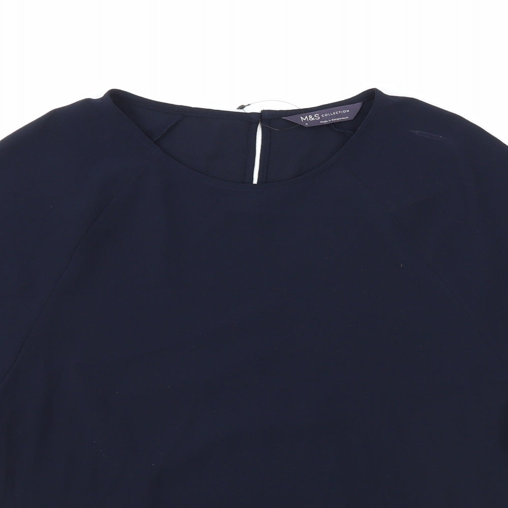 Womens UK Size 6 Marks and Spencer Blue Basic Blouse