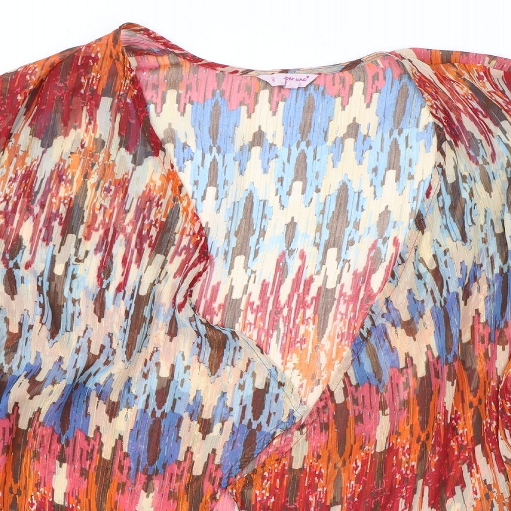 Womens UK Size 14 Per Una Multicoloured Basic Blouse