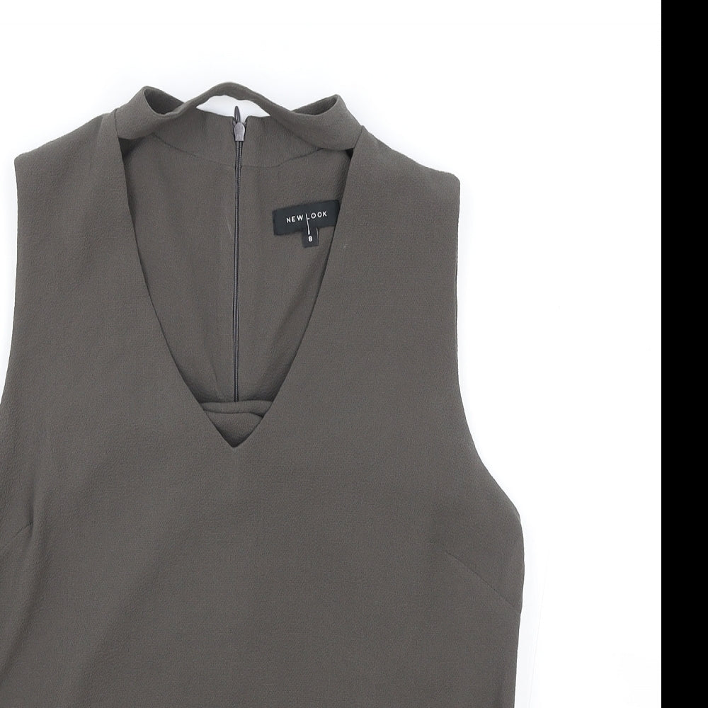 Womens UK Size 8 New Look Green Basic Blouse