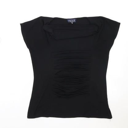 Womens UK Size S Saloos Black Basic T-Shirt
