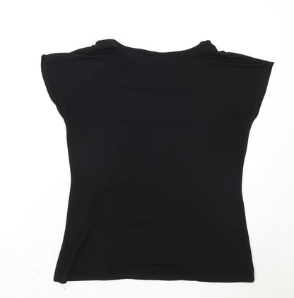 Womens UK Size S Saloos Black Basic T-Shirt