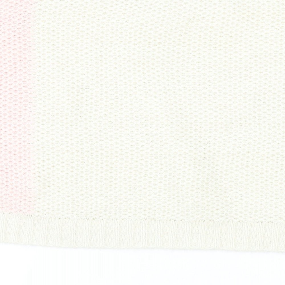 George Womens Ivory Round Neck Cotton Pullover Jumper Size 14 - Cropped