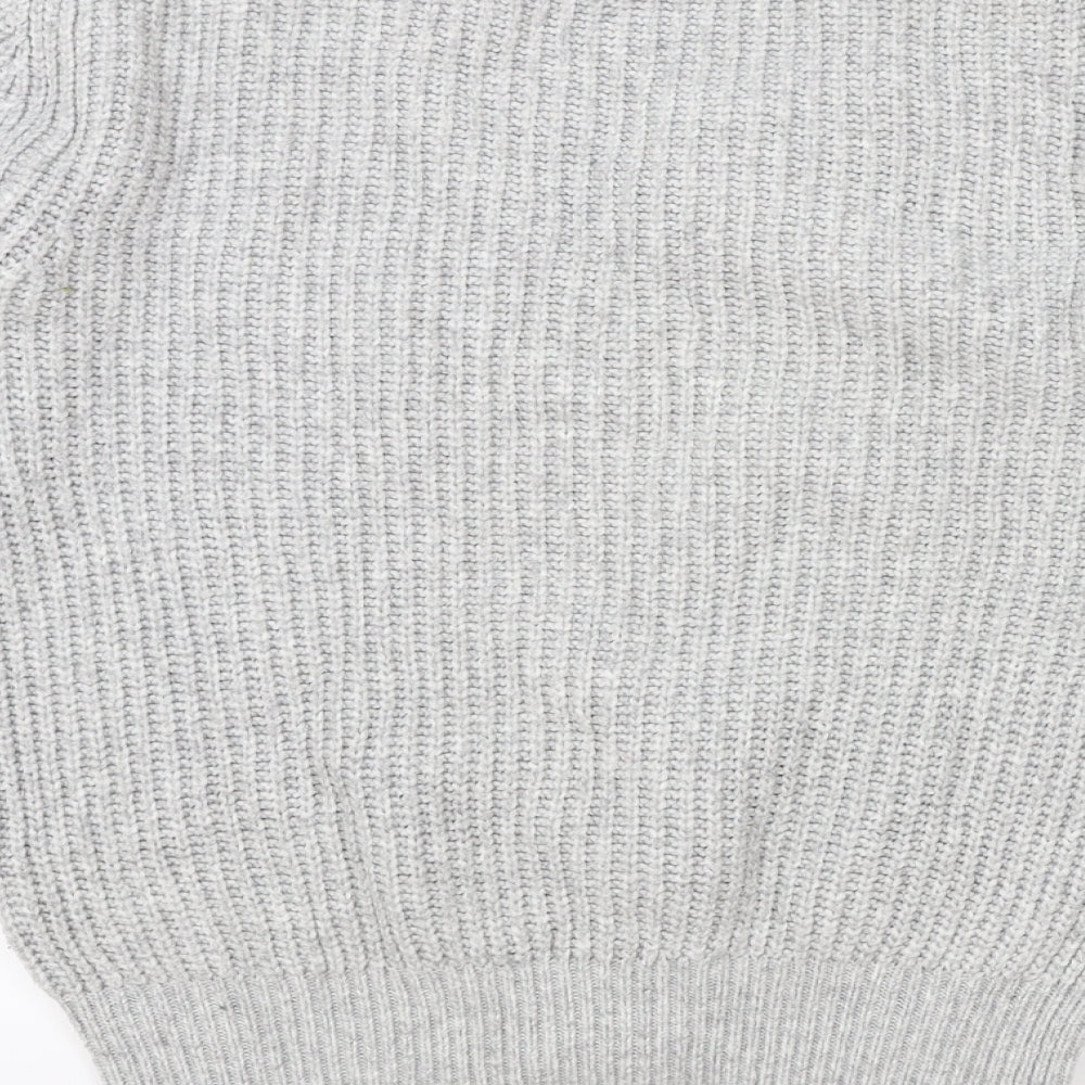 Primark Womens Grey V-Neck Acrylic Pullover Jumper Size XS