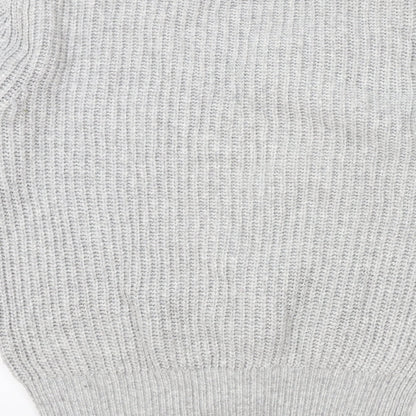 Primark Womens Grey V-Neck Acrylic Pullover Jumper Size XS