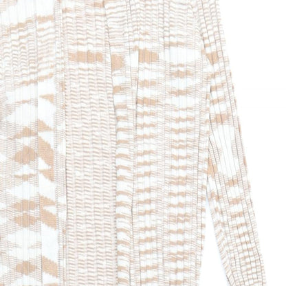 COTTON: ON Womens Beige V-Neck Viscose Cardigan Jumper Size L