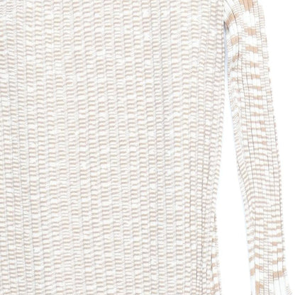 COTTON: ON Womens Beige V-Neck Viscose Cardigan Jumper Size L