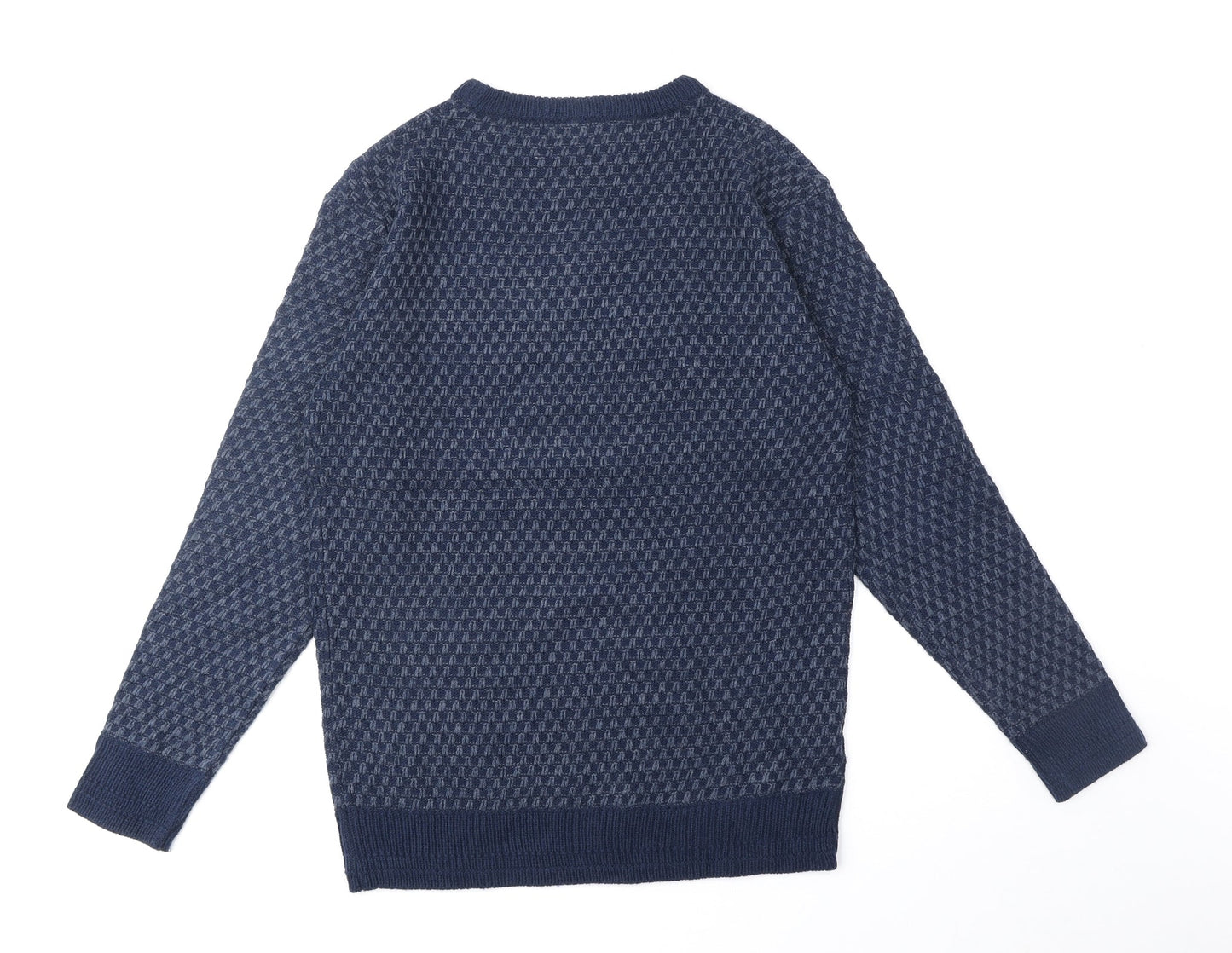 Knot so bad Womens Blue Round Neck Acrylic Pullover Jumper Size S