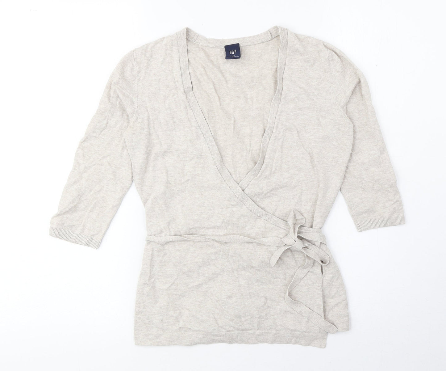 Gap Womens Beige V-Neck Cotton Cardigan Jumper Size S