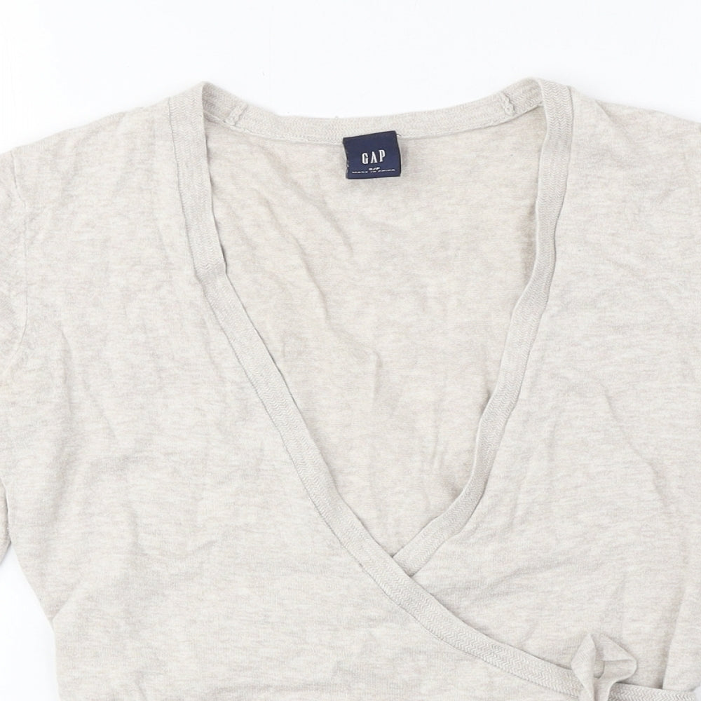 Gap Womens Beige V-Neck Cotton Cardigan Jumper Size S