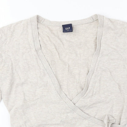 Gap Womens Beige V-Neck Cotton Cardigan Jumper Size S