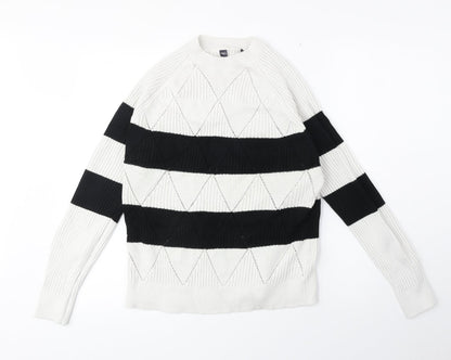 Womens UK Size M Marks and Spencer White Pullover Jumper
