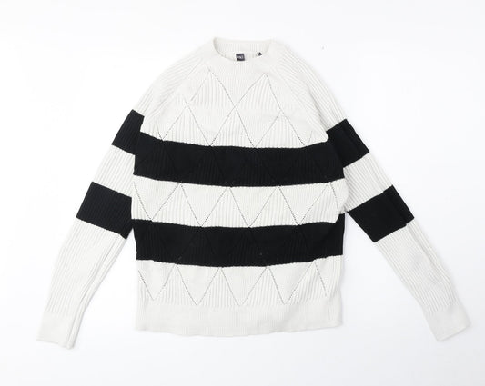 Womens UK Size M Marks and Spencer White Pullover Jumper