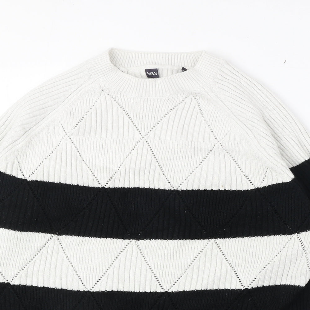 Womens UK Size M Marks and Spencer White Pullover Jumper