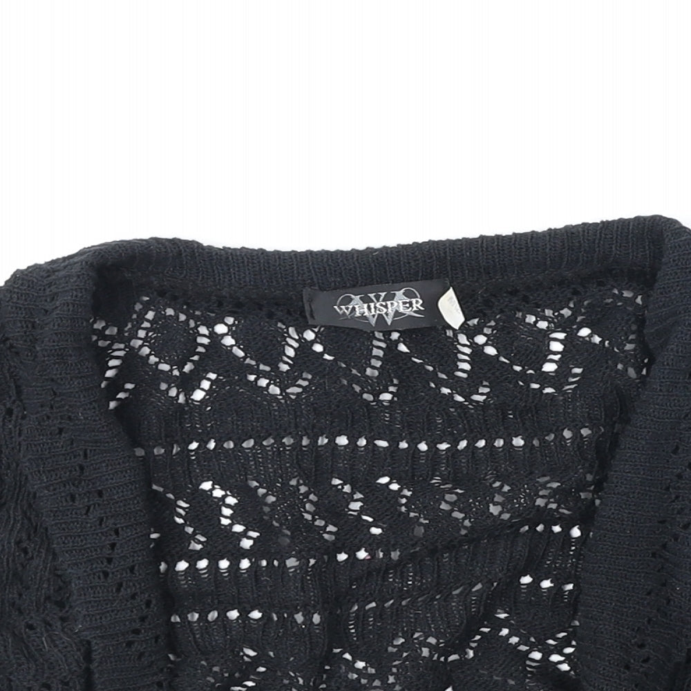 Womens UK Size S Whisper Black Cardigan Jumper