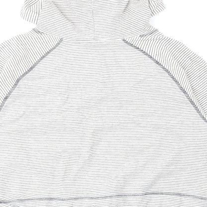 F&F Womens White Round Neck Striped 100% Cotton Pullover Jumper Size 8