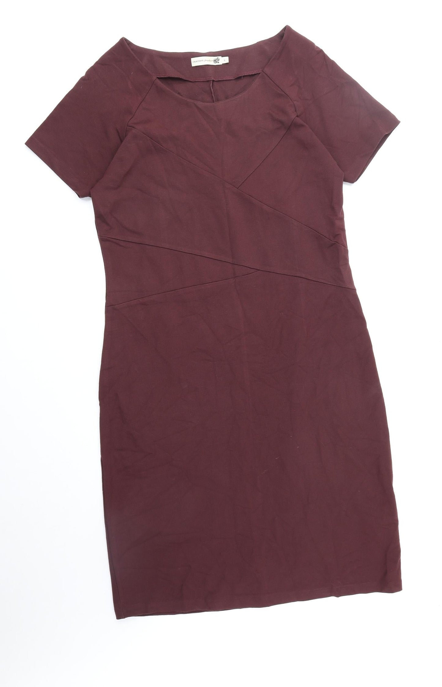 Vacknox Womens Purple Viscose Shift Size L Round Neck Pullover