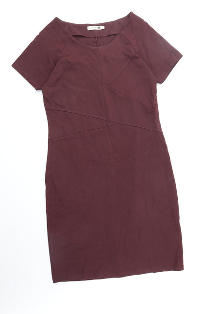 Vacknox Womens Purple Viscose Shift Size L Round Neck Pullover
