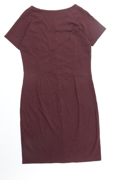 Vacknox Womens Purple Viscose Shift Size L Round Neck Pullover