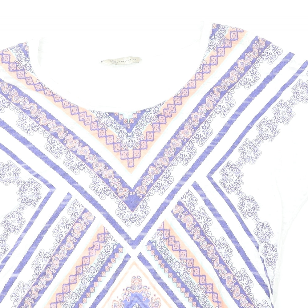 Womens UK Size 10 Marks and Spencer Multicoloured Basic Blouse