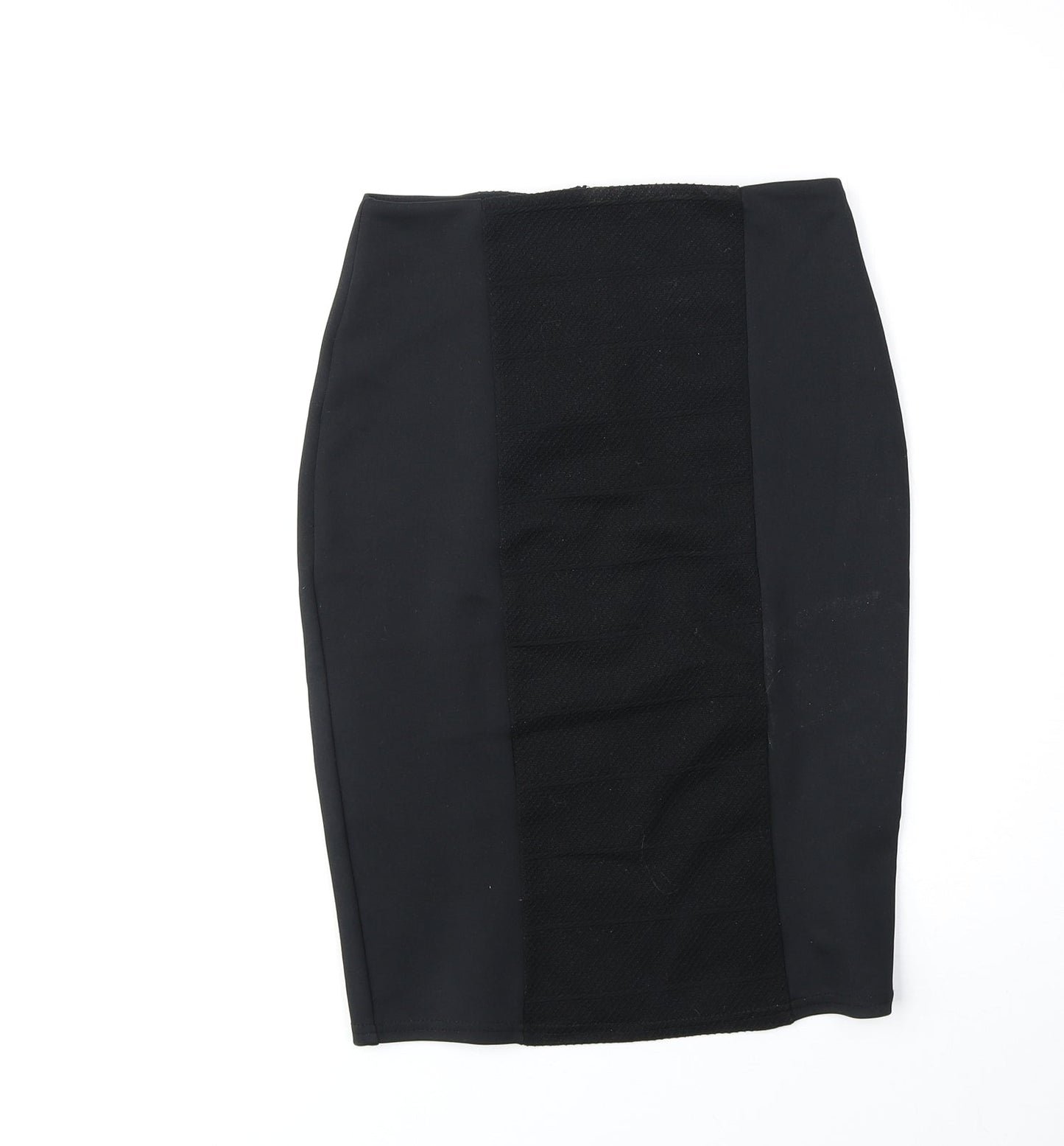 Miss Selfridge Womens Black Polyester Straight & Pencil Skirt Size 8 Zip
