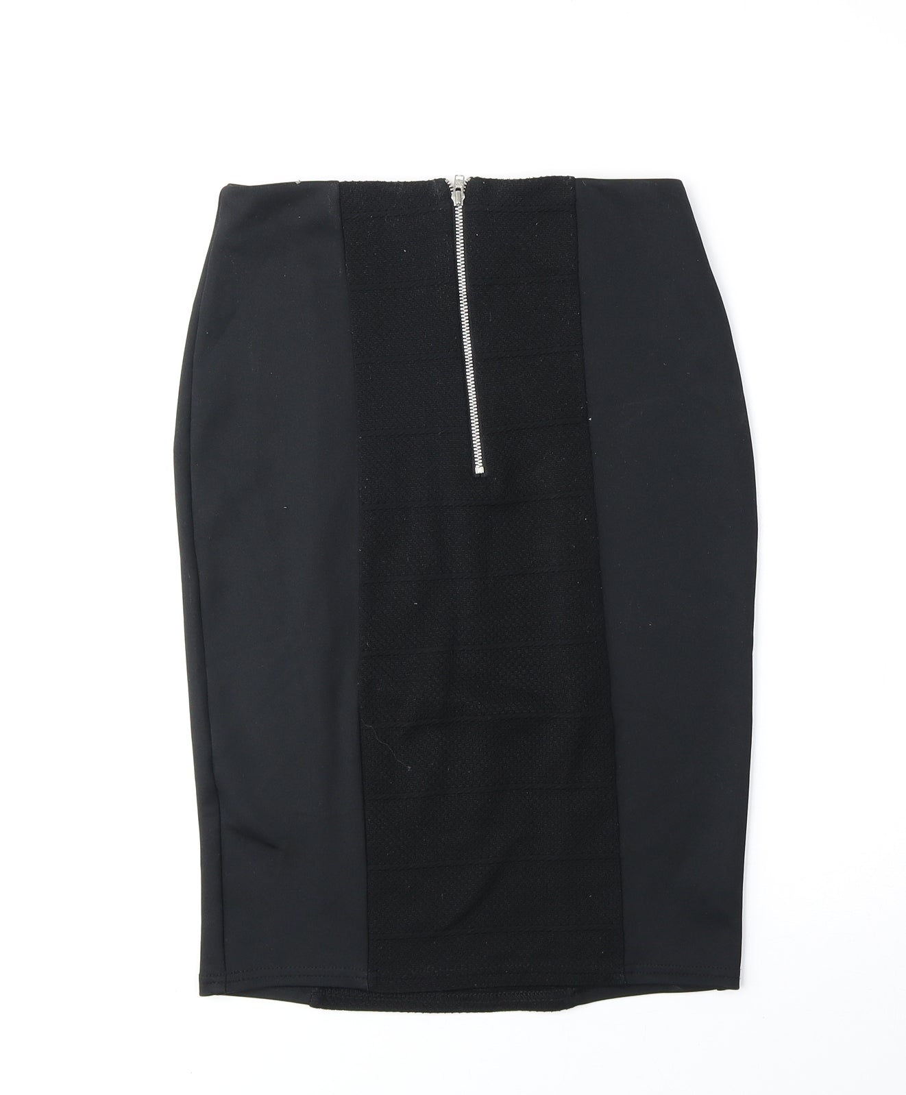 Miss Selfridge Womens Black Polyester Straight & Pencil Skirt Size 8 Zip