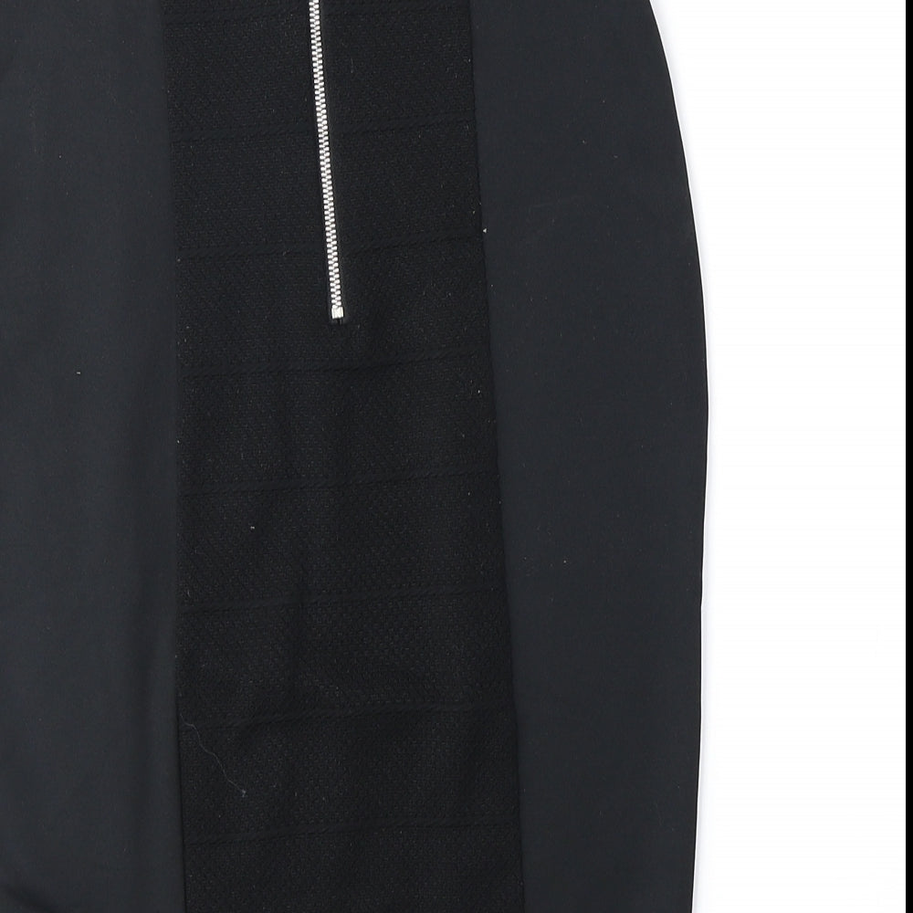 Miss Selfridge Womens Black Polyester Straight & Pencil Skirt Size 8 Zip