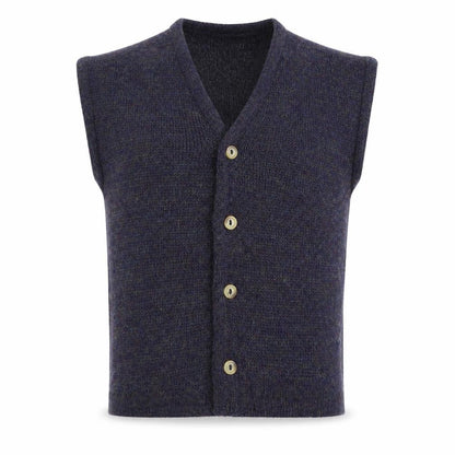 TruTex Boys Blue V-Neck Acrylic Vest Jumper One Size Button